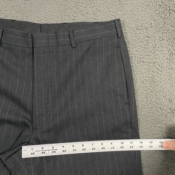 Brooks Brothers Pants Mens 34x30 Gray Striped Classic Fit Dress Slacks Wool - Picture 8 of 11